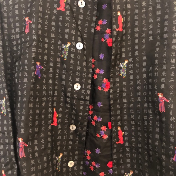Chico’s Oriental Design Button Down Top Silk Sz 0 - Picture 9 of 12